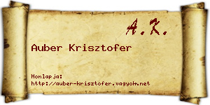 Auber Krisztofer névjegykártya